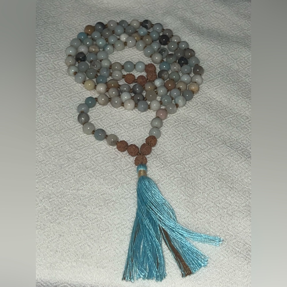 Amazonite 18.5in necklace/Mala/spiritual beads.